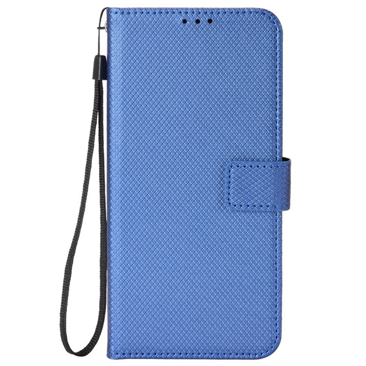 For vivo X200 Pro 5G Case PU Leather Diamond Texture Wallet Phone Cover - Blue