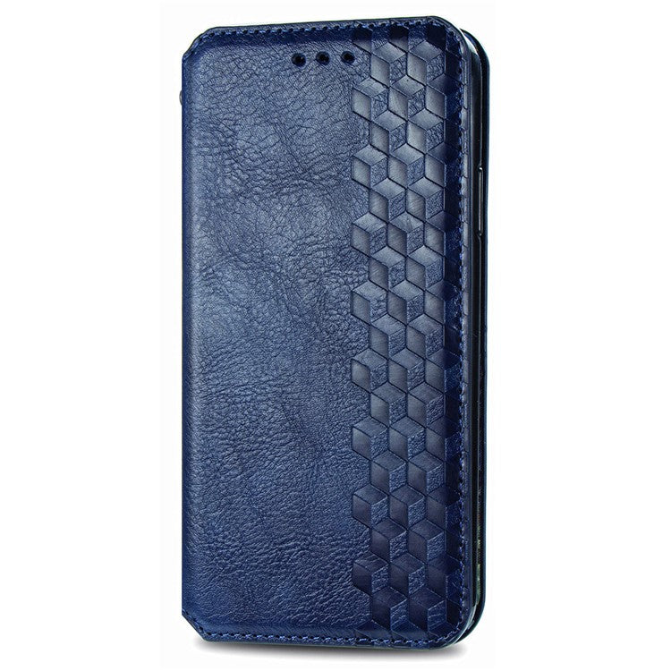 For vivo Y37 Pro 5G Case Rhombus Imprint PU Leather Wallet Phone Cover - Blue