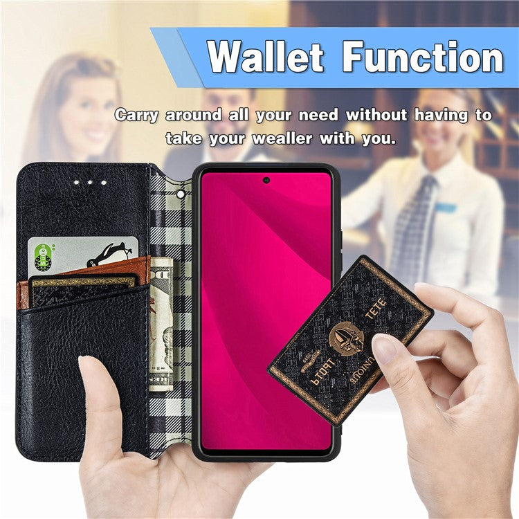 For vivo Y37 Pro 5G Case Rhombus Imprint PU Leather Wallet Phone Cover - Black