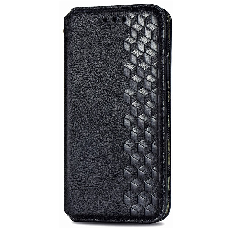 For vivo Y37 Pro 5G Case Rhombus Imprint PU Leather Wallet Phone Cover - Black