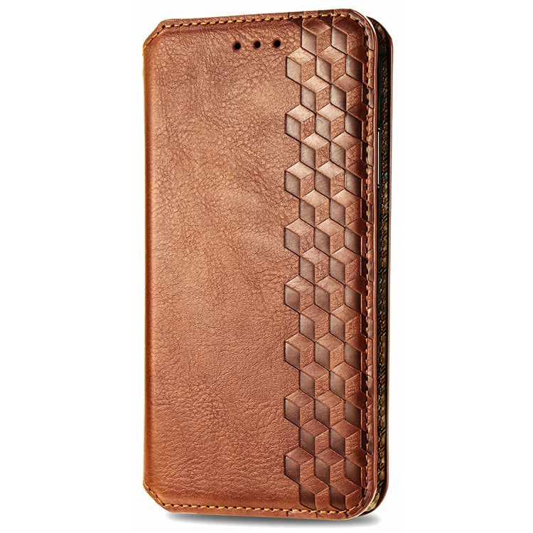 For vivo Y37 Pro 5G Case Rhombus Imprint PU Leather Wallet Phone Cover - Brown