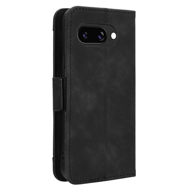 For Google Pixel 9a Leather Case Phone Wallet Cover with Multiple Card Slots - Black