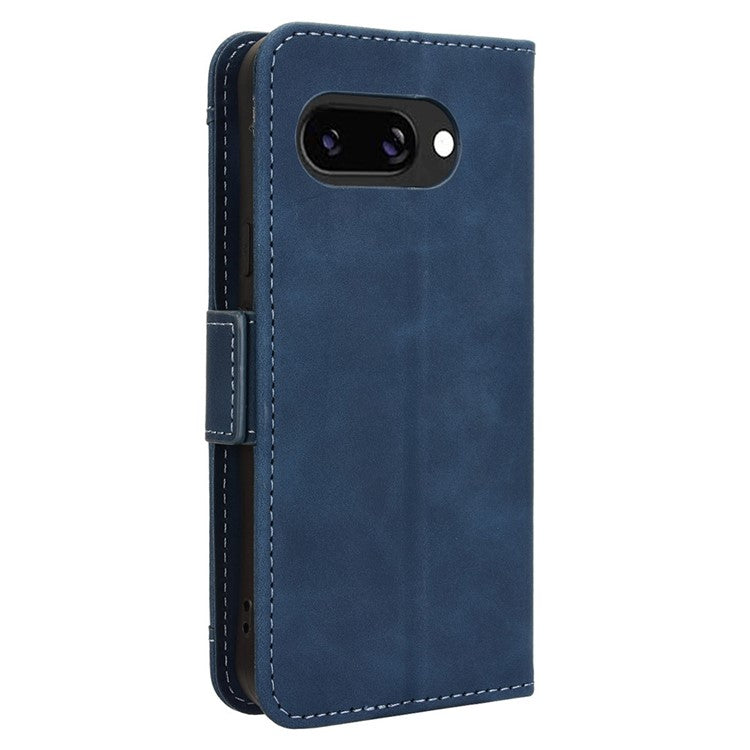 For Google Pixel 9a Leather Case Phone Wallet Cover with Multiple Card Slots - Blue