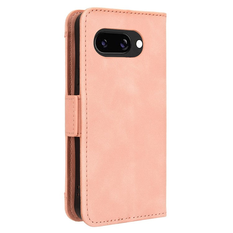 For Google Pixel 9a Leather Case Phone Wallet Cover with Multiple Card Slots - Pink