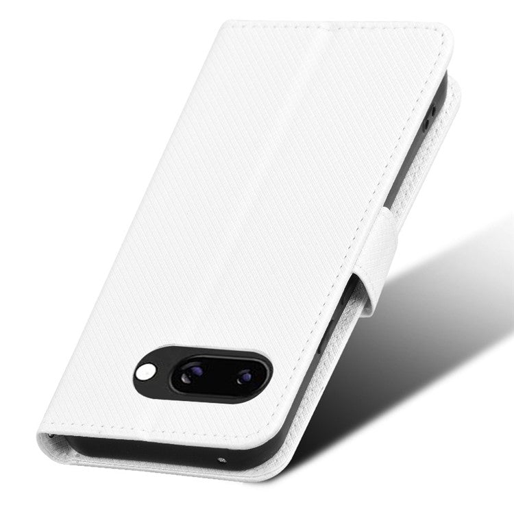 For Google Pixel 9a Case PU Leather Diamond Texture Wallet Phone Cover - White