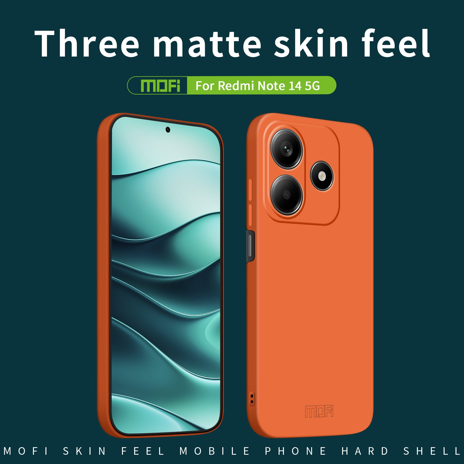 For Xiaomi Redmi Note 14 5G MOFI JK Qin Series Skin-Touch Matte Phone Case Acrylic+TPU Shockproof Cover - Blue