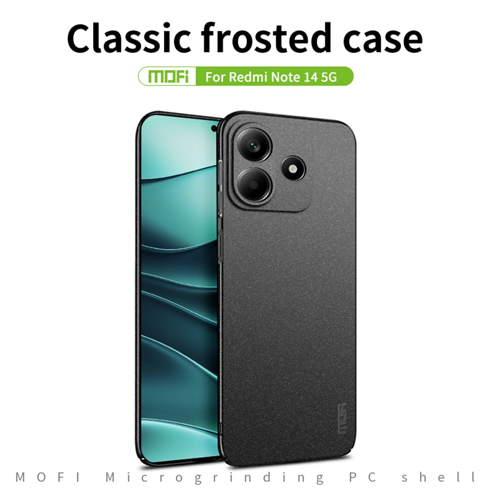 For Xiaomi Redmi Note 14 5G MOFI Shield Matte Series Case PC Phone Cover Slim Fit - Green