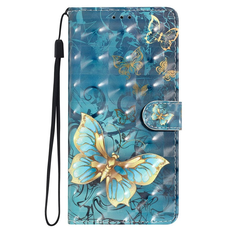 For Google Pixel 9a Case PU Leather Wallet Phone Cover 3D Pattern Printing - Butterfly