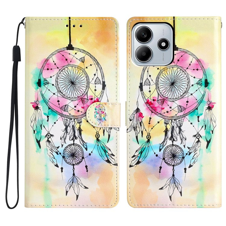 For Xiaomi Redmi Note 14 5G Wallet Case PU Leather Pattern Printing Stand Phone Cover with Strap - Wind Chime