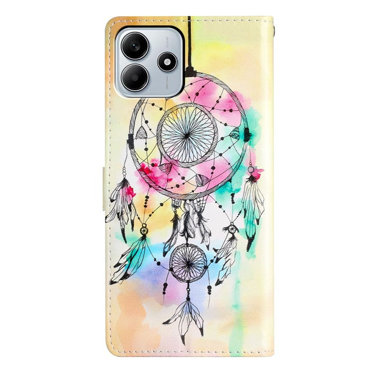 For Xiaomi Redmi Note 14 5G Wallet Case PU Leather Pattern Printing Stand Phone Cover with Strap - Wind Chime