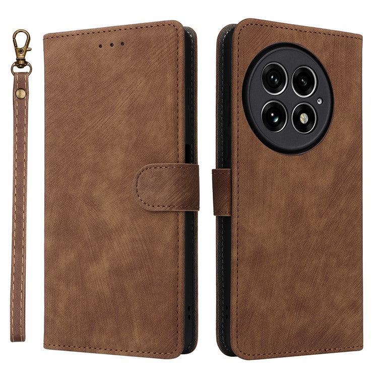 For OnePlus 13 Wallet Phone Case RFID Blocking PU Leather Flip Cover Stand View - Brown