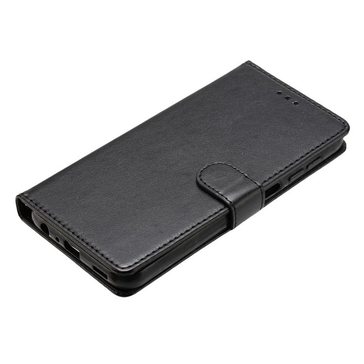 For Google Pixel 9a Leather Case Wallet Stand Phone Cover with Handy Strap - Black