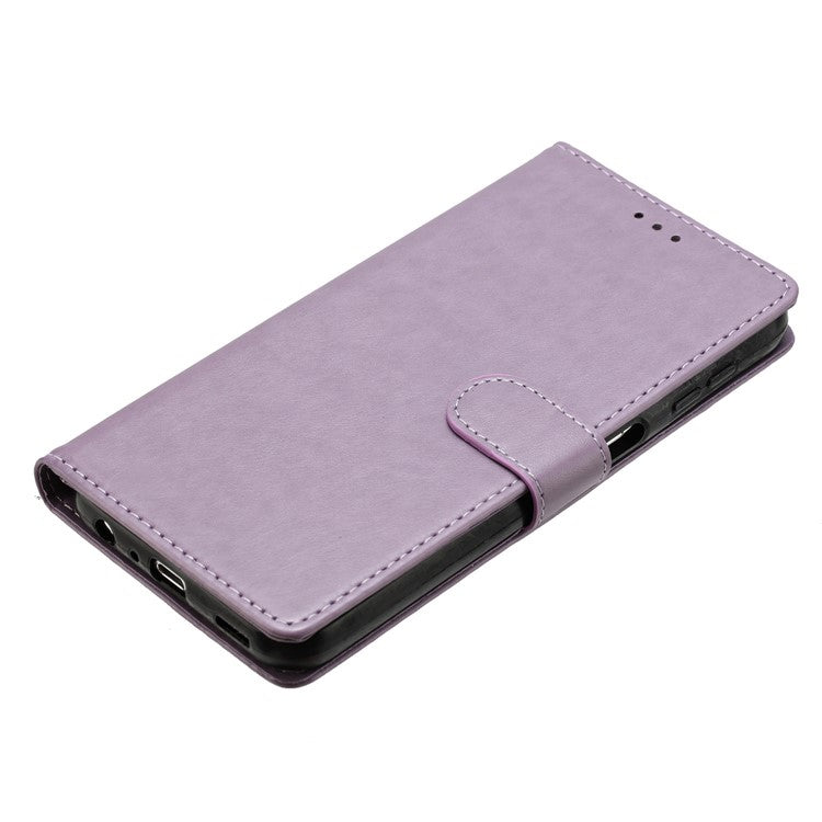 For Google Pixel 9a Leather Case Wallet Stand Phone Cover with Handy Strap - Purple