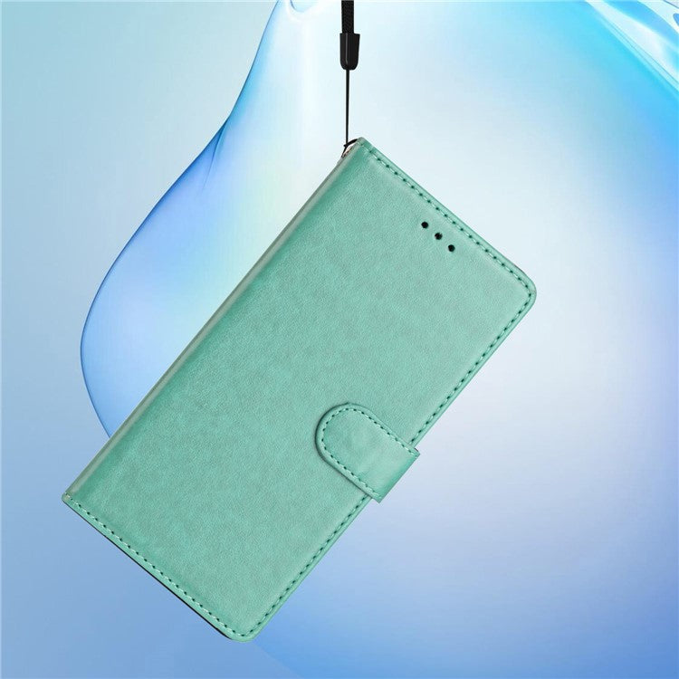 For Google Pixel 9a Leather Case Wallet Stand Phone Cover with Handy Strap - Green