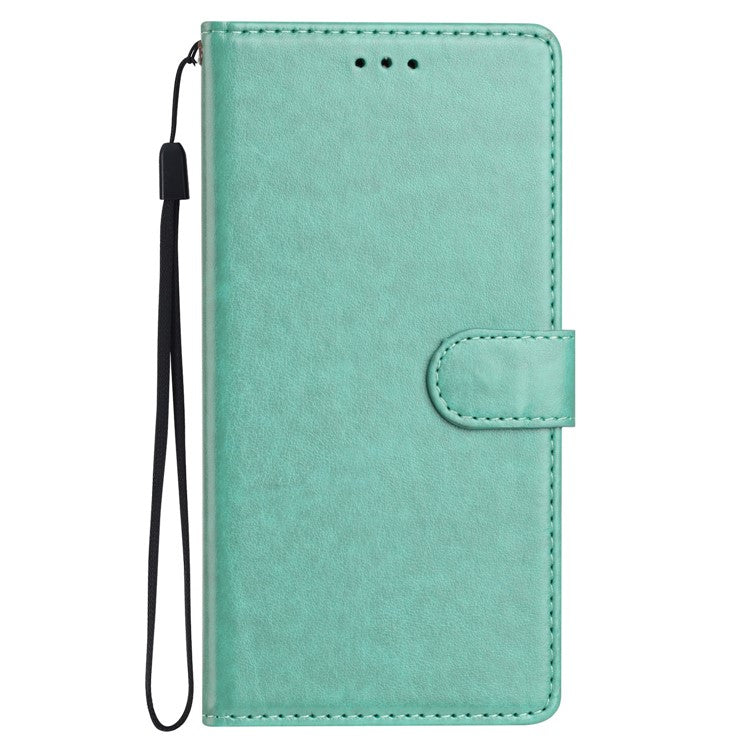 For Google Pixel 9a Leather Case Wallet Stand Phone Cover with Handy Strap - Green