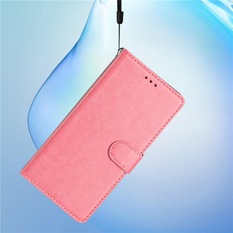 For Google Pixel 9a Leather Case Wallet Stand Phone Cover with Handy Strap - Pink