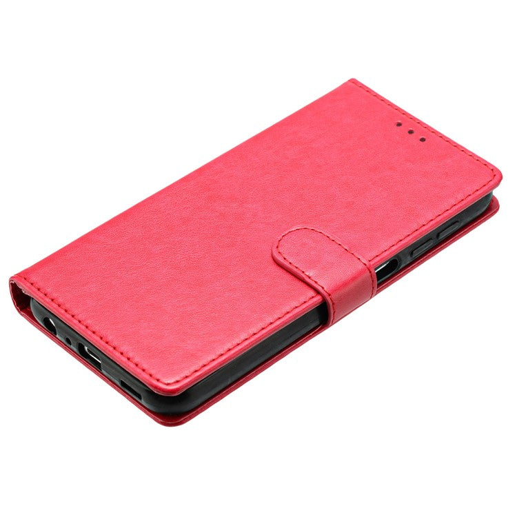 For Xiaomi Redmi Note 14 5G Leather Case Wallet Stand Phone Cover with Handy Strap - Rose