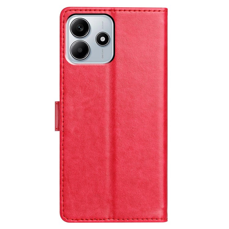 For Xiaomi Redmi Note 14 5G Leather Case Wallet Stand Phone Cover with Handy Strap - Rose