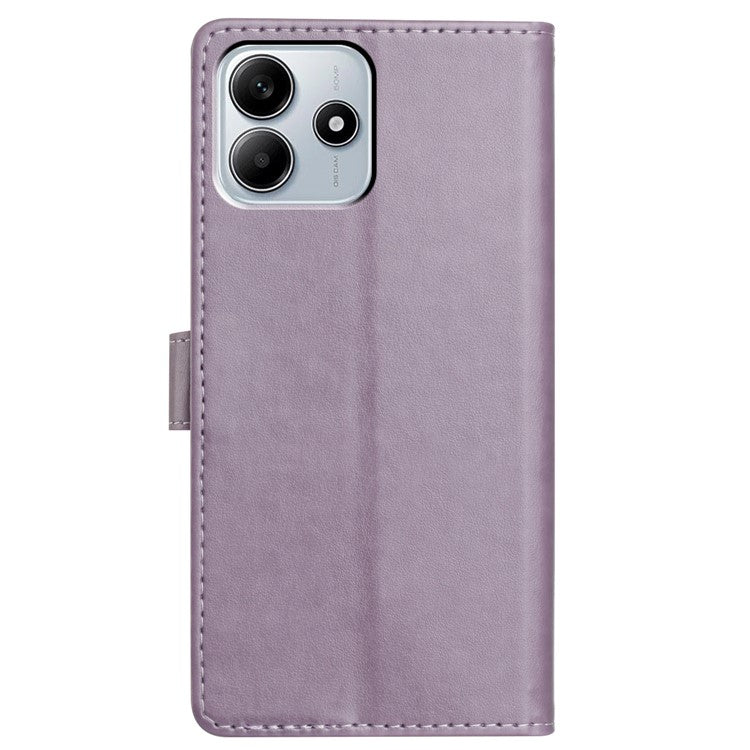 For Xiaomi Redmi Note 14 5G Leather Case Wallet Stand Phone Cover with Handy Strap - Purple