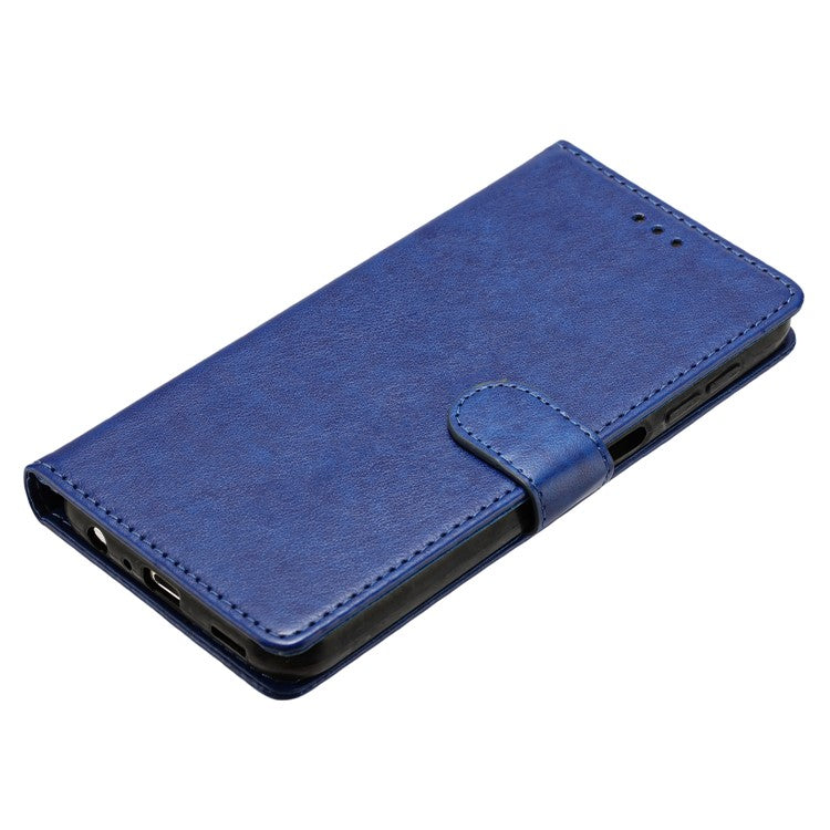 For Xiaomi Redmi Note 14 5G Leather Case Wallet Stand Phone Cover with Handy Strap - Blue