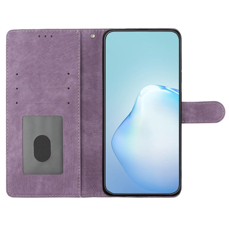 For Google Pixel 9a Case with Card Clots Skin-Touch PU Leather Phone Cover Stand - Purple