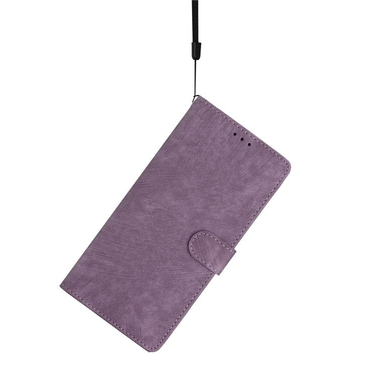 For Google Pixel 9a Case with Card Clots Skin-Touch PU Leather Phone Cover Stand - Purple