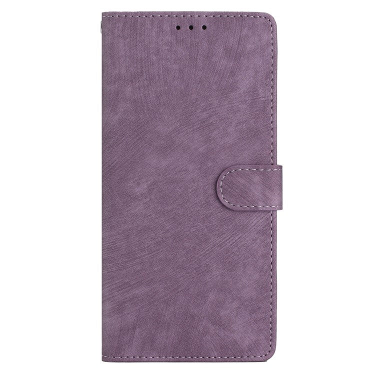 For Google Pixel 9a Case with Card Clots Skin-Touch PU Leather Phone Cover Stand - Purple