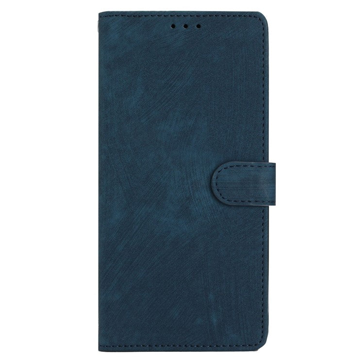 For Google Pixel 9a Case with Card Clots Skin-Touch PU Leather Phone Cover Stand - Blue