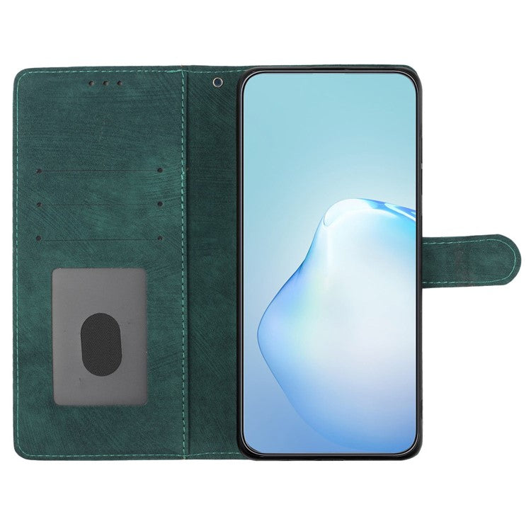 For Google Pixel 9a Case with Card Clots Skin-Touch PU Leather Phone Cover Stand - Green