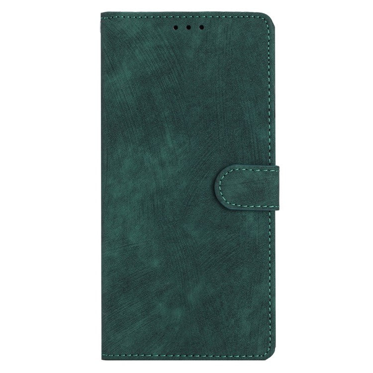 For Google Pixel 9a Case with Card Clots Skin-Touch PU Leather Phone Cover Stand - Green