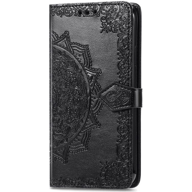 For Xiaomi Redmi Note 14 5G Wallet Case Mandala Flower Leather Phone Cover Stand View - Black