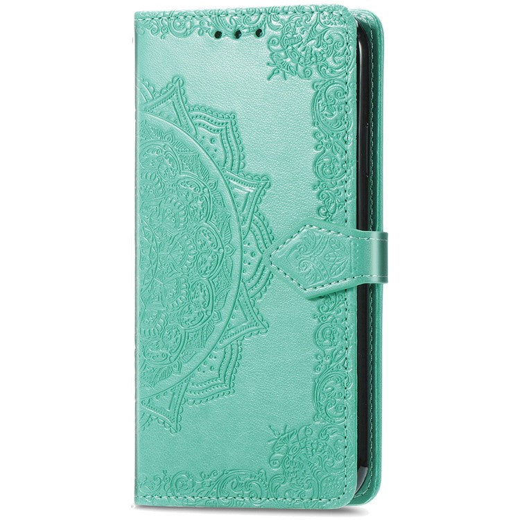 For Xiaomi Redmi Note 14 5G Wallet Case Mandala Flower Leather Phone Cover Stand View - Green