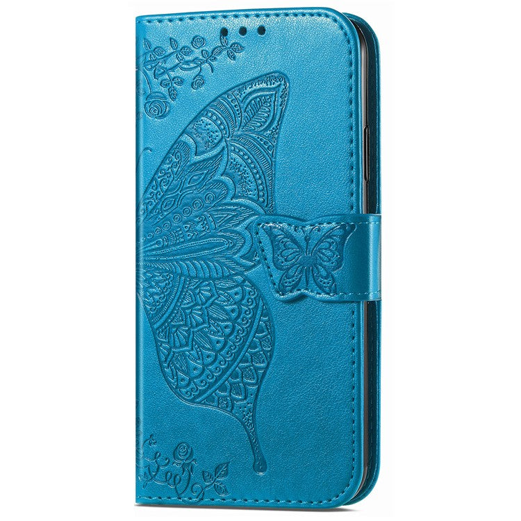 For Xiaomi Redmi Note 14 5G Case PU Leather Wallet Phone Cover Butterfly Pattern - Blue