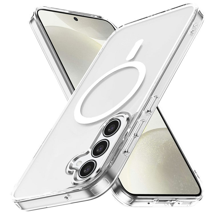 For Samsung Galaxy S24 FE Case Compatible with MagSafe TPU+PC Transparent Phone Cover - Transparent