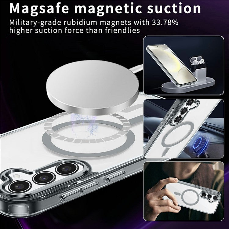 For Samsung Galaxy S24 FE Case Compatible with MagSafe TPU+PC Transparent Phone Cover - Transparent