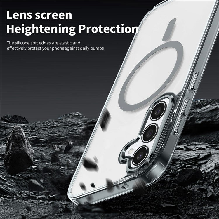 For Samsung Galaxy S24 FE Case Compatible with MagSafe TPU+PC Transparent Phone Cover - Transparent