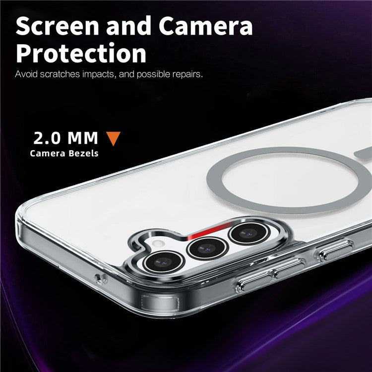 For Samsung Galaxy S24 FE Case Compatible with MagSafe TPU+PC Transparent Phone Cover - Transparent