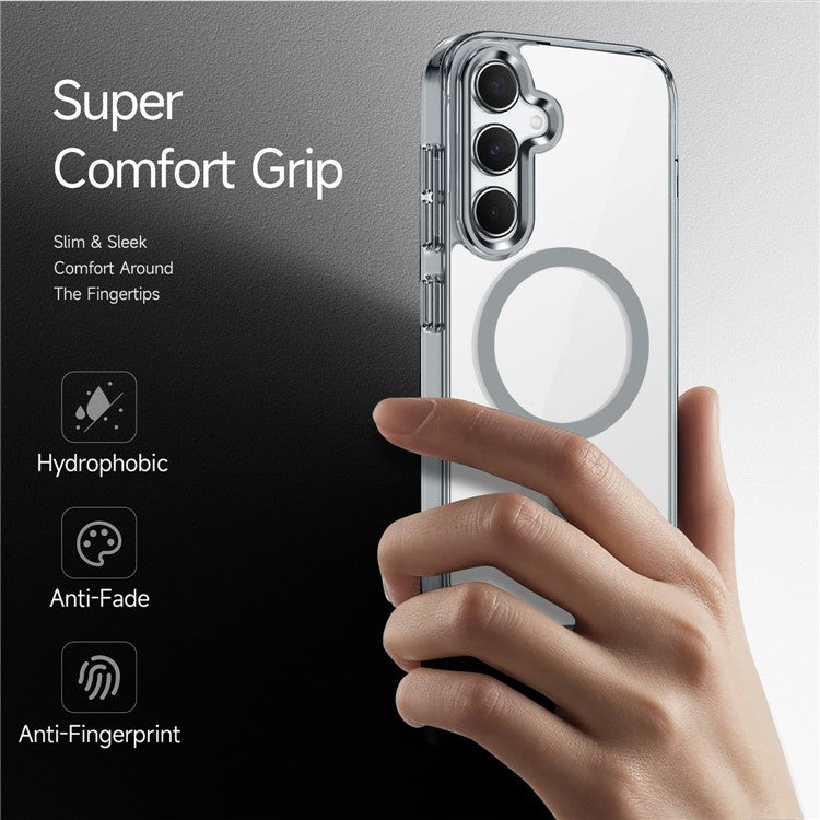 For Samsung Galaxy S24 FE Case Compatible with MagSafe TPU+PC Transparent Phone Cover - Transparent