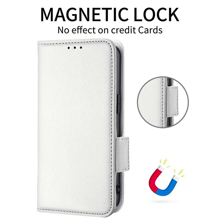 For vivo V40e 5G / iQOO Z9s 5G Case Litchi Texture PU Leather Wallet Flip Phone Cover - White