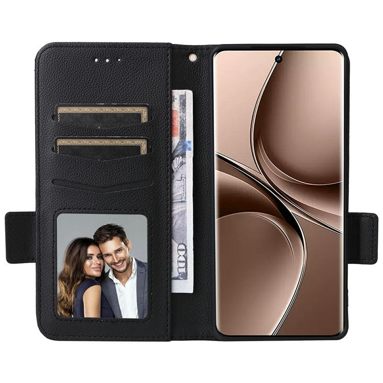 For vivo V40e 5G / iQOO Z9s 5G Case Litchi Texture PU Leather Wallet Flip Phone Cover - Black