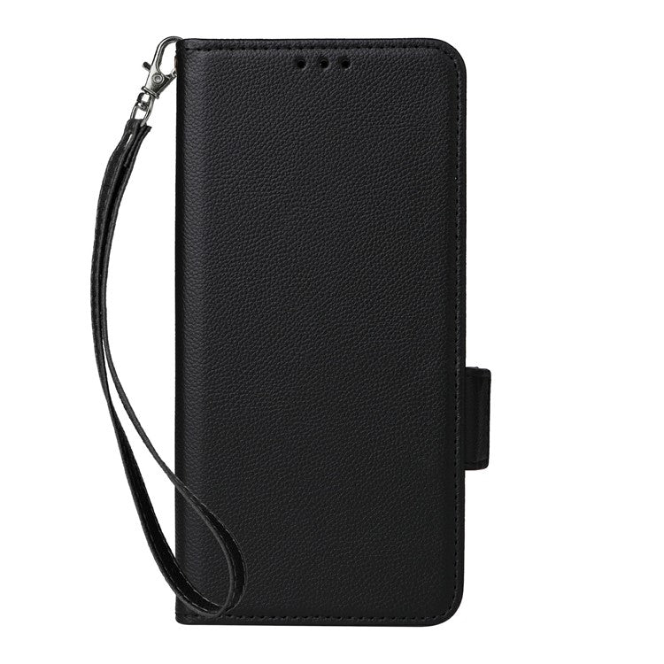 For vivo V40e 5G / iQOO Z9s 5G Case Litchi Texture PU Leather Wallet Flip Phone Cover - Black