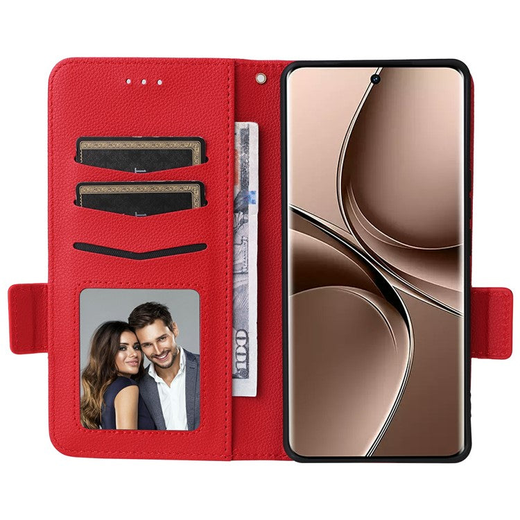 For vivo V40e 5G / iQOO Z9s 5G Case Litchi Texture PU Leather Wallet Flip Phone Cover - Red