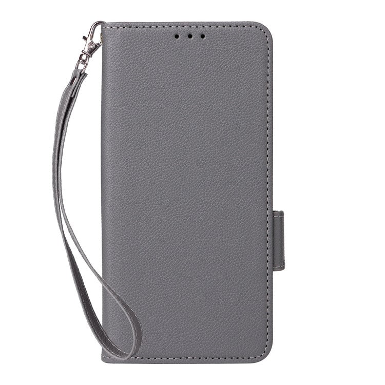 For vivo V40e 5G / iQOO Z9s 5G Case Litchi Texture PU Leather Wallet Flip Phone Cover - Grey