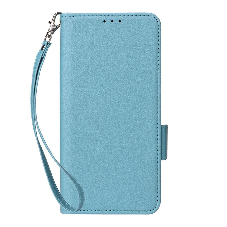 For vivo V40e 5G / iQOO Z9s 5G Case Litchi Texture PU Leather Wallet Flip Phone Cover - Baby Blue