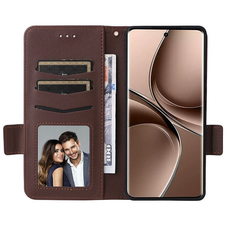 For vivo V40e 5G / iQOO Z9s 5G Case Litchi Texture PU Leather Wallet Flip Phone Cover - Brown