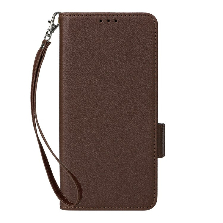 For vivo V40e 5G / iQOO Z9s 5G Case Litchi Texture PU Leather Wallet Flip Phone Cover - Brown