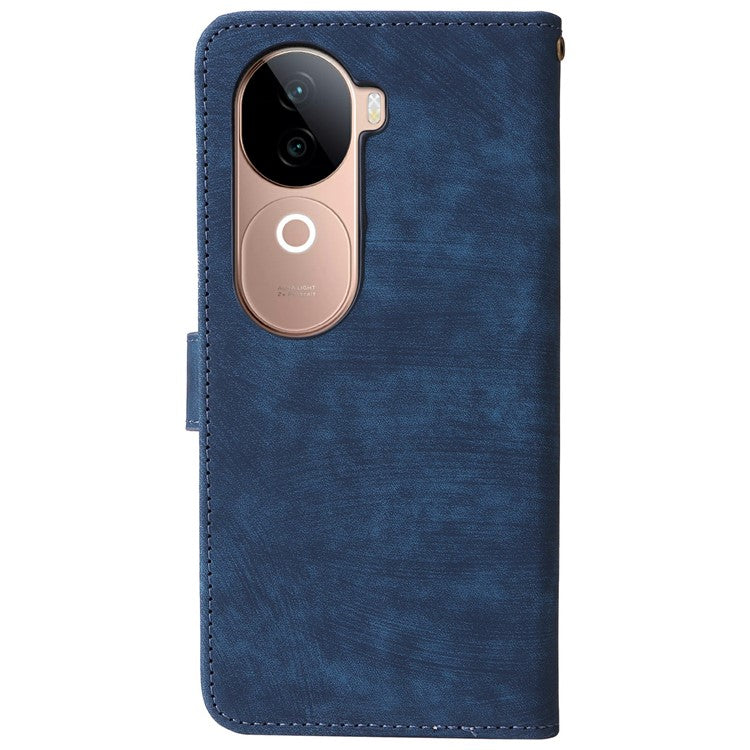 For vivo V40e 5G / iQOO Z9s 5G Wallet Phone Case RFID Blocking PU Leather Flip Cover Stand View - Blue