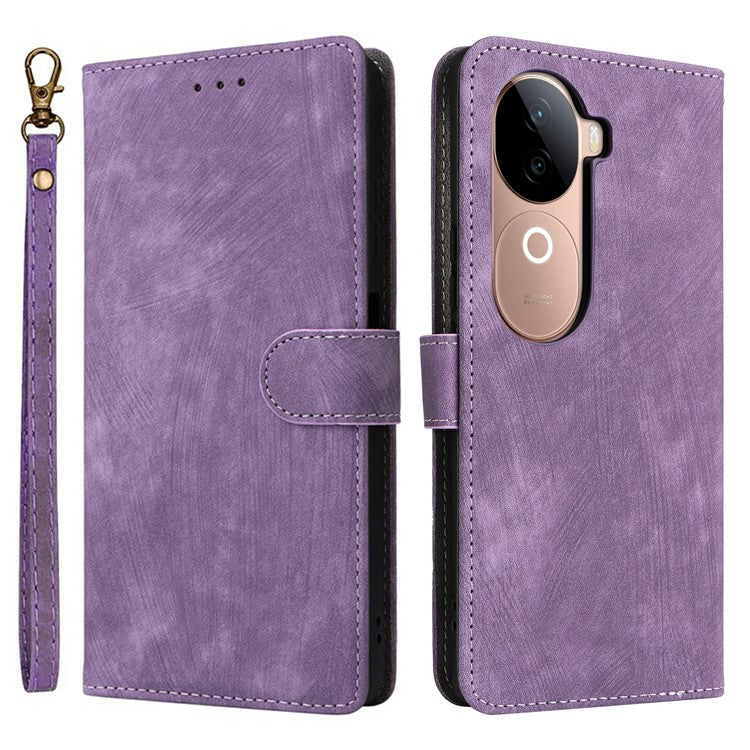 For vivo V40e 5G / iQOO Z9s 5G Wallet Phone Case RFID Blocking PU Leather Flip Cover Stand View - Purple