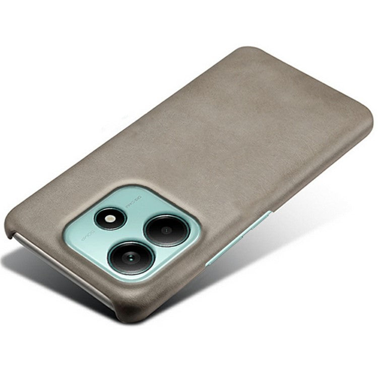 For Xiaomi Redmi Note 14 5G Case Calf Texture PU Leather Hard PC Protective Phone Cover - Grey