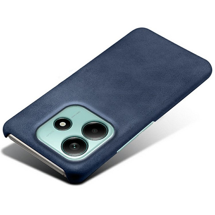 For Xiaomi Redmi Note 14 5G Case Calf Texture PU Leather Hard PC Protective Phone Cover - Blue